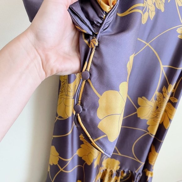 ⚡️SOLD⚡️ nwt evi grintela silk floral politness maxi dress - size large - Picture 8 of 14